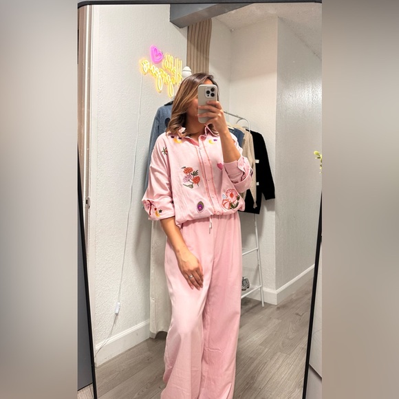 Tropical Embroidered Button-Up Shirt - Picture 3 of 3